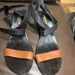 Tan and black sandal never worn no box